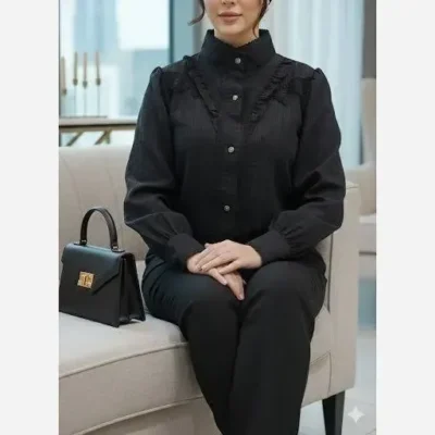 شومیز زنانه مدل حسنا جنس توکی کراش سایز بزرگ