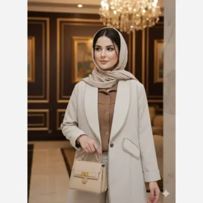 مانتو زنانه کتی مزونی مدل آبان کرپ مازراتی خرجکار کریستالی