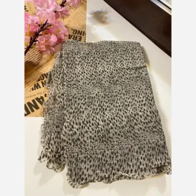شال حریر شنی وارداتی حاشیه دالبر عروسکی سایز 185 در 80 سانتیمتر