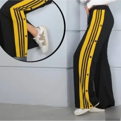 شلوار بگ کتان زارا بغل دکمه سه خط قد 105